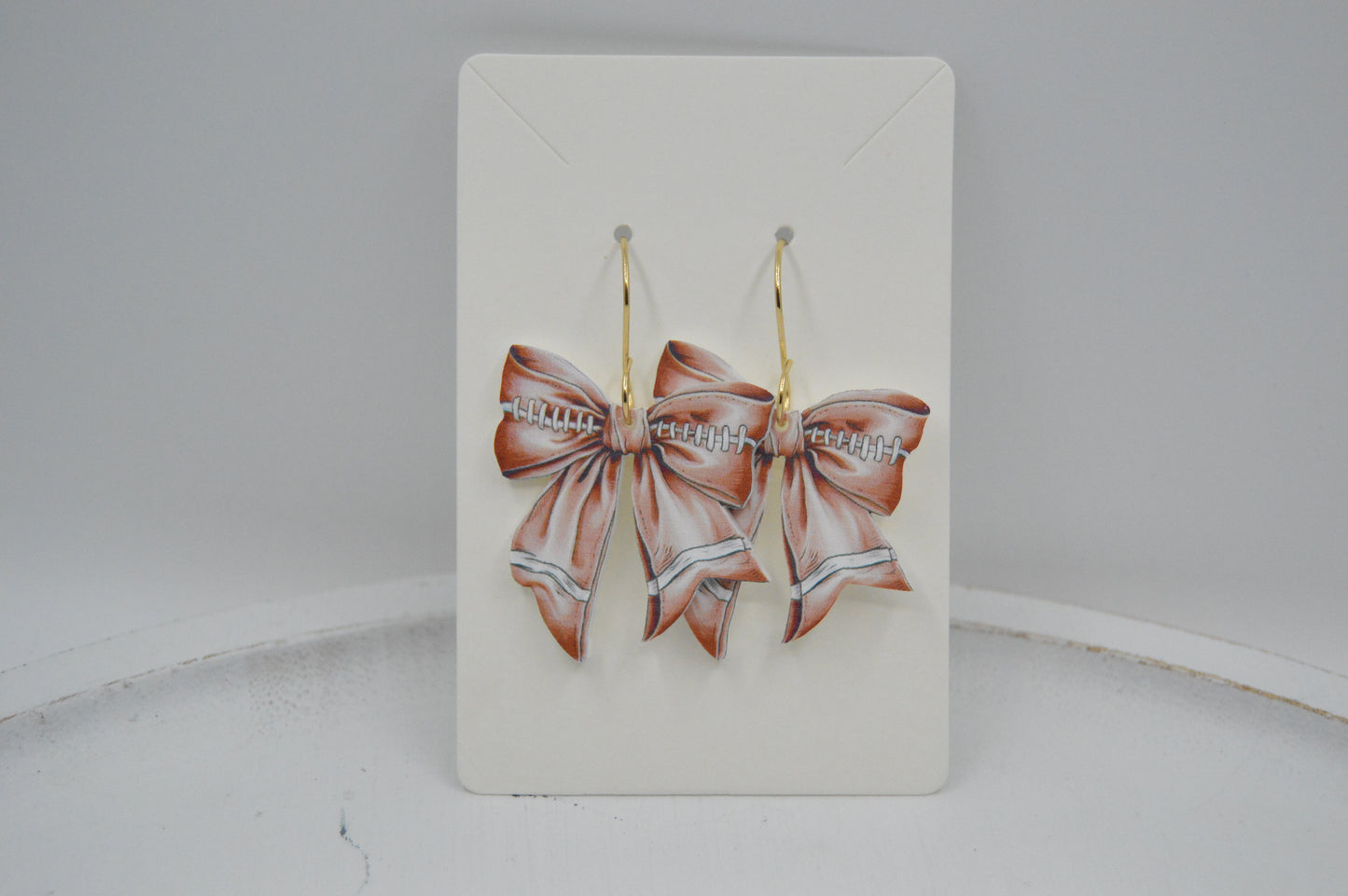 Football Coquette Bow Acrylic Earrings