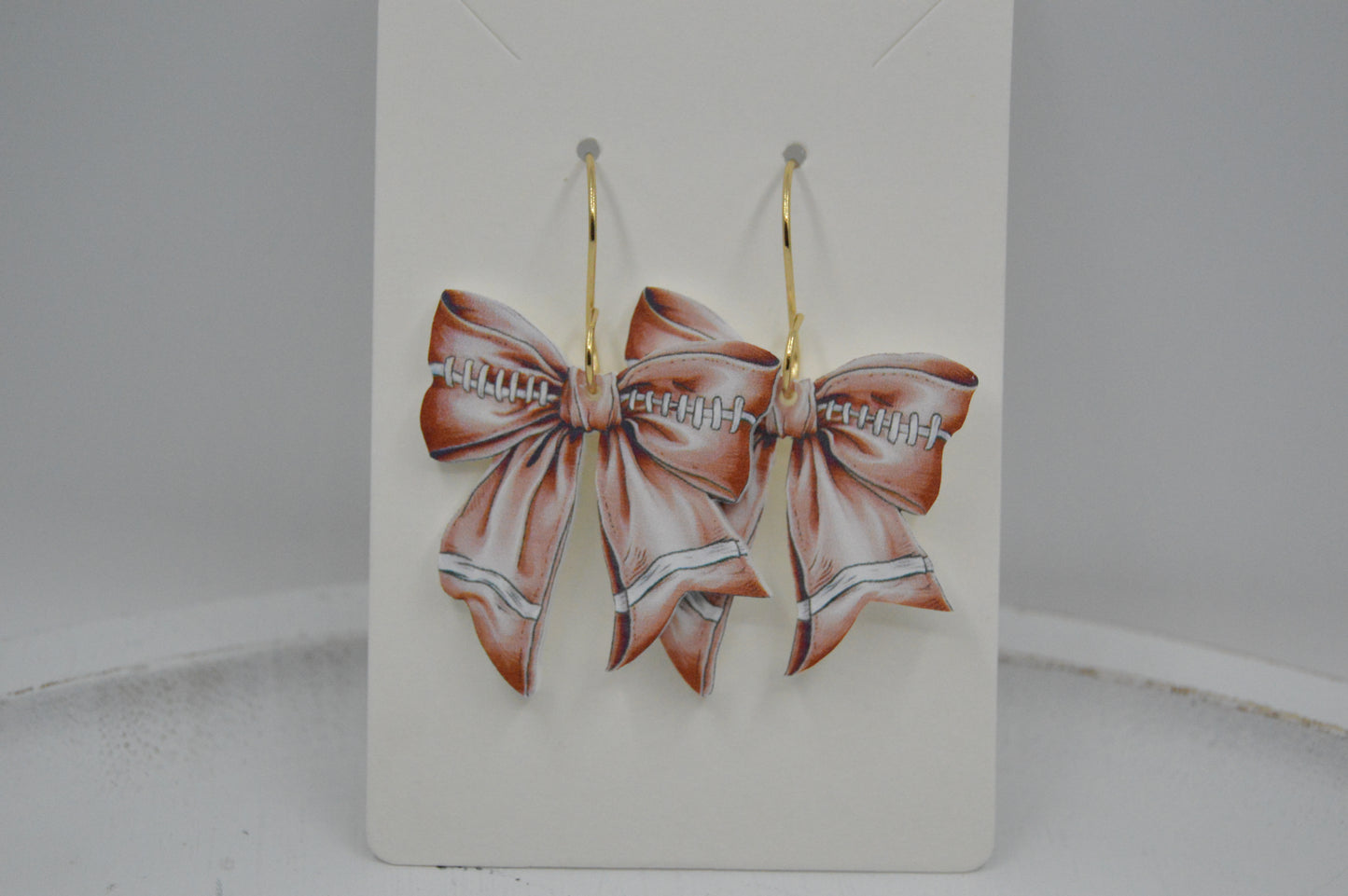 Football Coquette Bow Acrylic Earrings