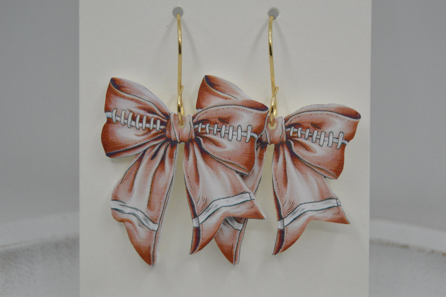 Football Coquette Bow Acrylic Earrings