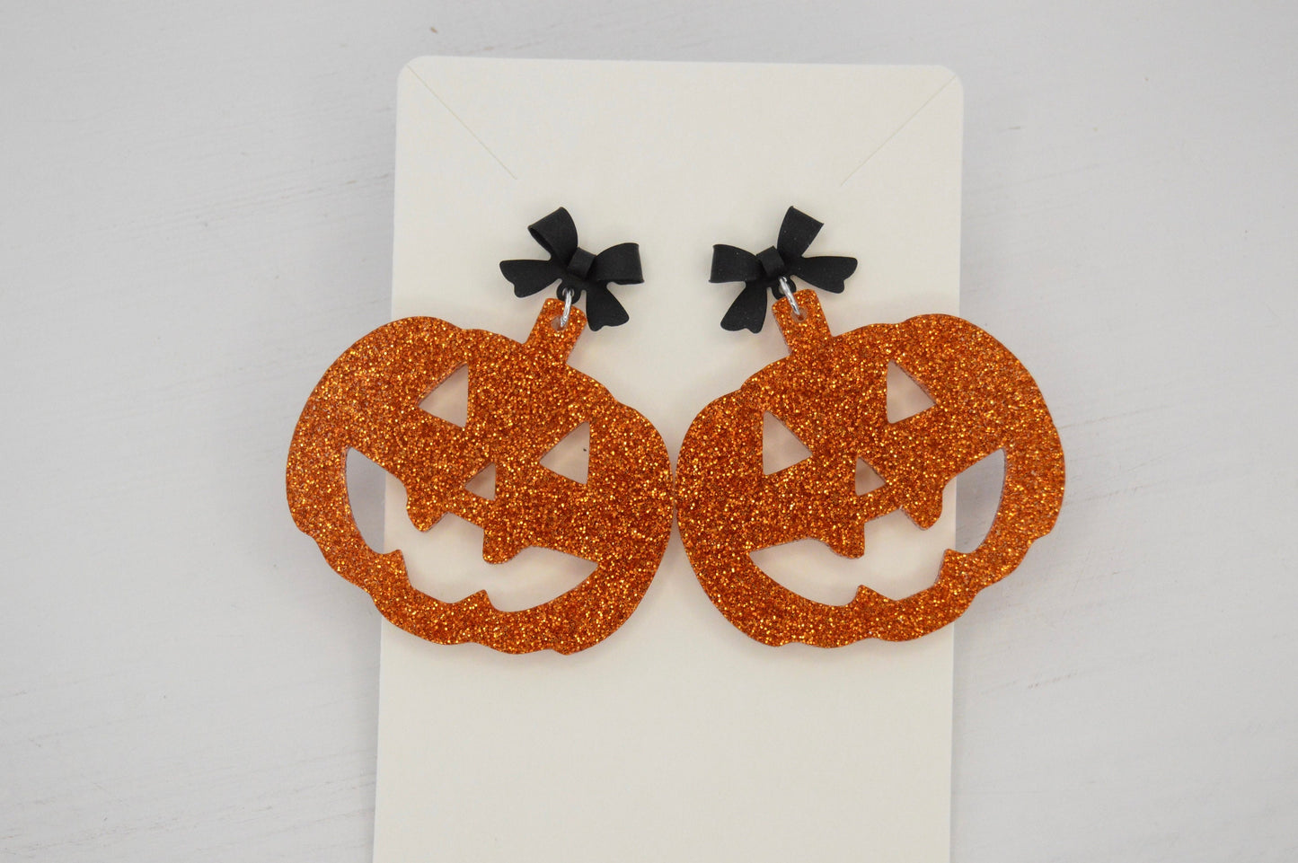 Jack-O-Latern Pumpkin Earrings - Acrylic