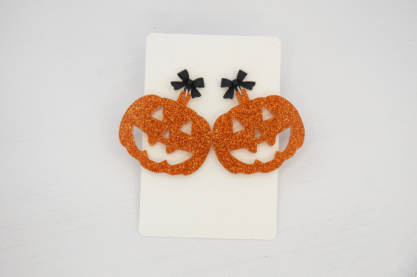 Jack-O-Latern Pumpkin Earrings - Acrylic