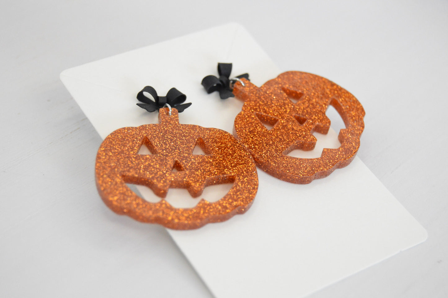 Jack-O-Latern Pumpkin Earrings - Acrylic